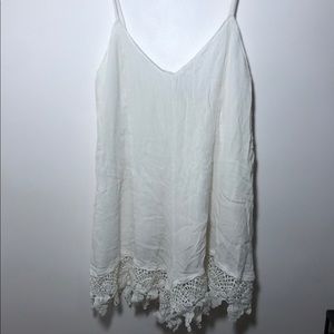 White Romper with lace trim